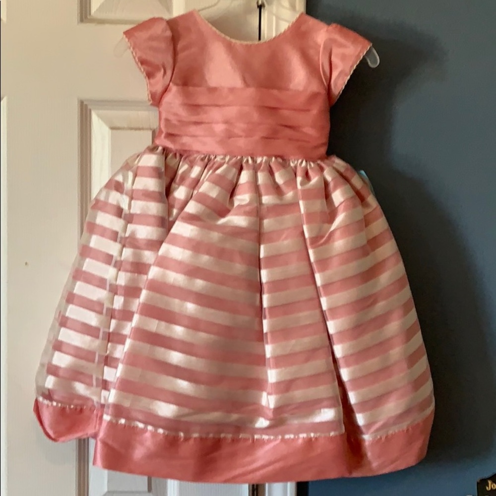 Stripped pink formal dress